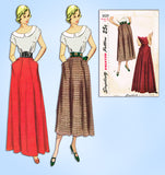 1940s Vintage Simplicity Sewing Pattern 3029 Uncut Floor Length Skirt Size 32 W