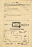 Simplicity 3043: 1930s Rare Misses Bridal Veil Sz 22 Head Vintage Sewing Pattern