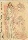 Simplicity 3043: 1930s Rare Misses Bridal Veil Sz 22 Head Vintage Sewing Pattern