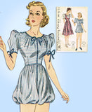 1930s Simplicity Sewing Pattern 3070 Uncut Misses Bubble Romper & Jumper Sz 33 B