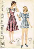 1930s Simplicity Sewing Pattern 3070 Uncut Misses Bubble Romper & Jumper Sz 33 B