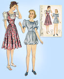 1930s Simplicity Sewing Pattern 3070 Uncut Misses Bubble Romper & Jumper Sz 33 B