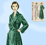 Simplicity 3072: 1950s Easy Misses Housecoat or Robe 37 B Vintage Sewing Pattern