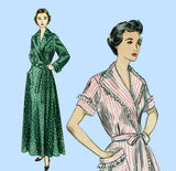 Simplicity 3072: 1950s Easy Misses Housecoat or Robe 37 B Vintage Sewing Pattern