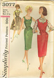 1950s Vintage Simplicity Sewing Pattern 3077 Uncut Misses Wiggle Dress Size 11