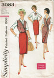 1960s Vintage Simplicity Sewing Pattern 3083 Reversible Wrap Skirt or Jumper 31B