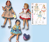 1940s VTG Simplicity Sewing Pattern 3084 Baby Girls Bluebird Pinafore Dress Sz 1