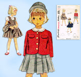 1940s Vintage Simplicity Sewing Pattern 3116 Easy Smart Toddler Girls Suit Sz 6