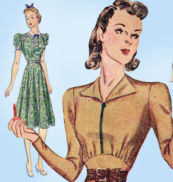 1930s Vintage Simplicity Sewing Pattern 3136 Misses Feminine Dress Size 32 Bust