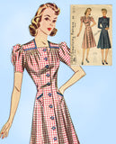 Simplicity 3142: 1940s Misses WWII Princess Dress Sz 30 B Vintage Sewing Pattern - Vintage4me2