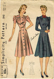 Simplicity 3142: 1940s Misses WWII Princess Dress Sz 30 B Vintage Sewing Pattern - Vintage4me2