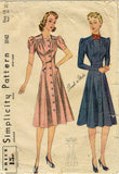 Simplicity 3142: 1940s Misses WWII Princess Dress Sz 34 B Vintage Sewing Pattern - Vintage4me2