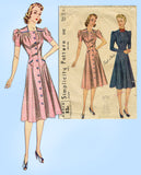 Simplicity 3142: 1940s Misses WWII Princess Dress Sz 34 B Vintage Sewing Pattern - Vintage4me2