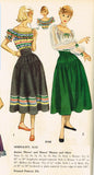 Simplicity 3145: 1950s Misses Skirt & Peasant Blouse Sz 30 B Vintage Sewing Pattern - Vintage4me2