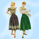 Simplicity 3145: 1950s Misses Skirt & Peasant Blouse Sz 30 B Vintage Sewing Pattern - Vintage4me2