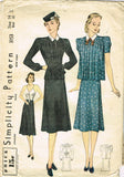 1930s Vintage Simplicity Sewing Pattern 3153 Misses 2 PC Maternity Dress Sz 32 B - Vintage4me2