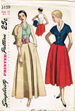 1950s Vintage Simplicity Sewing Pattern 3159 Uncut Misses Dressy Suit Sz 32 Bust