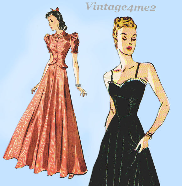 Simplicity 3163: 1930s Misses Evening Gown Size 32 Bust Vintage Sewing Pattern