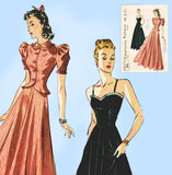 Simplicity 3163: 1930s Misses Evening Gown Size 32 Bust Vintage Sewing Pattern