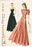 Simplicity 3163: 1930s Misses Evening Gown Size 32 Bust Vintage Sewing Pattern