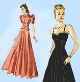 Simplicity 3163: 1930s Misses Evening Gown Size 32 Bust Vintage Sewing Pattern