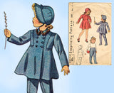 Simplicity 3169: 1930s Uncut Girls & Bonnet Sz 6 Vintage Sewing Pattern