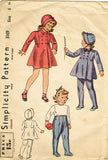 Simplicity 3169: 1930s Uncut Girls & Bonnet Sz 6 Vintage Sewing Pattern