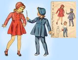 Simplicity 3169: 1930s Uncut Girls & Bonnet Sz 6 Vintage Sewing Pattern
