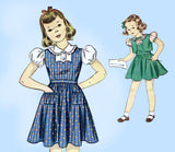 Simplicity 3177: 1930s Uncut Girls Jumper Dress Size 8 Vintage Sewing Pattern