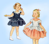 1950s Vintage Simplicity Sewing Pattern 3179 Toddler Girls Party Dress Size 7