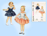 1950s Vintage Simplicity Sewing Pattern 3179 Toddler Girls Party Dress Size 7