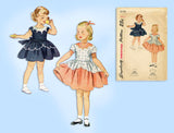 1950s Vintage Simplicity Sewing Pattern 3179 Uncut Toddler Girls Party Dress Size 4