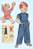 1950s Vintage Simplicity Sewing Pattern 3181 Baby Boys Romper or Coveralls Sz 6 mos - Vintage4me2
