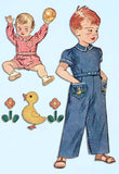 1950s Vintage Simplicity Sewing Pattern 3181 Baby Boys Romper or Coveralls Sz 6 mos - Vintage4me2