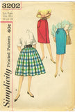 1960s Original Vintage Simplicity Pattern 3202 Sub Teen Girls Skirt Set Sz 24 W