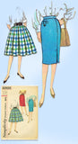 1960s Original Vintage Simplicity Pattern 3202 Sub Teen Girls Skirt Set Sz 24 W
