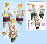 1960s Vintage Simplicity Sewing Pattern 3206 Uncut His & Hers Apron Set Sz LRG