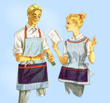 1960s Vintage Simplicity Sewing Pattern 3206 Uncut His & Hers Apron Set Sz LRG