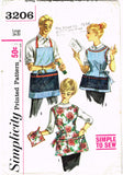 1960s Vintage Simplicity Sewing Pattern 3206 Uncut His & Hers Apron Set Sz LRG