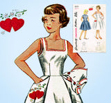 1950s Vintage Simplicity Sewing Pattern 3215 Uncut Girls Sun Dress & Jacket Sz10 - Vintage4me2