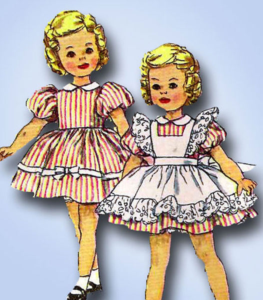 1950s Vintage Simplicity Sewing Pattern 3217 Cute 12 Inch Shirley Temple Doll Clothes