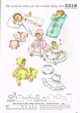 1960s Vintage Simplicity Sewing Pattern 3218 11.5 Inch Baby Doll Clothes Set