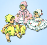 1960s Vintage Simplicity Sewing Pattern 3218 Uncut 20in Baby Doll Clothes Set