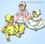 1960s Vintage Simplicity Sewing Pattern 3218 20 Inch Baby Doll Clothes Set