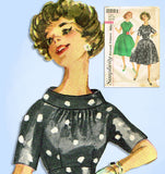 1950s Vintage Simplicity Sewing Pattern 3221 Misses Cocktail Dress Size 33 Bust - Vintage4me2