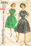 1950s Vintage Simplicity Sewing Pattern 3221 Misses Cocktail Dress Size 33 Bust - Vintage4me2