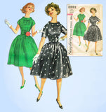 1950s Vintage Simplicity Sewing Pattern 3221 Misses Cocktail Dress Size 33 Bust - Vintage4me2