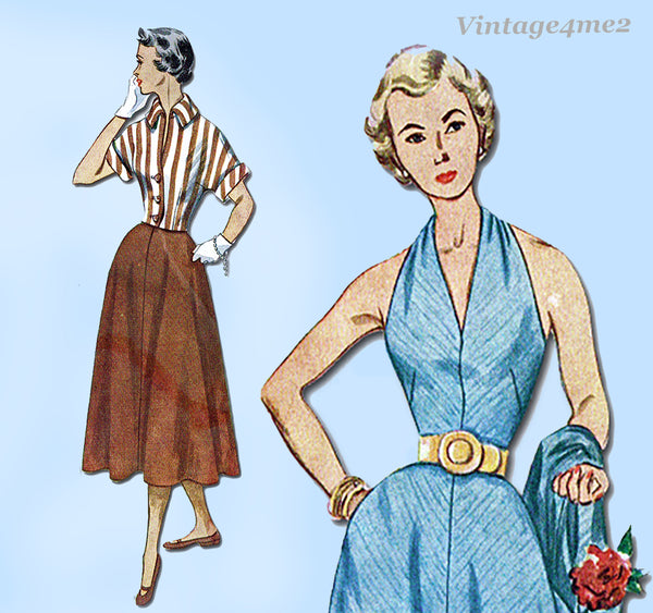 1950s Vintage Simplicity Sewing Pattern 3238 Misses Dress & Topper 29B   Vintage4me2