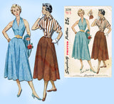 1950s Vintage Simplicity Sewing Pattern 3238 Misses Sun Dress & Topper 29B