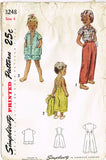 1950s Vintage Simplicity Sewing Pattern 3248 Toddler Boys Clam Digger Pants Sz 6